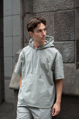 LIGHT WEIGHT NYLON SHORT SLEEVE HOODIE