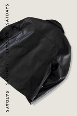 REGULAR COLLAR SINGLE LEATHER JACKET